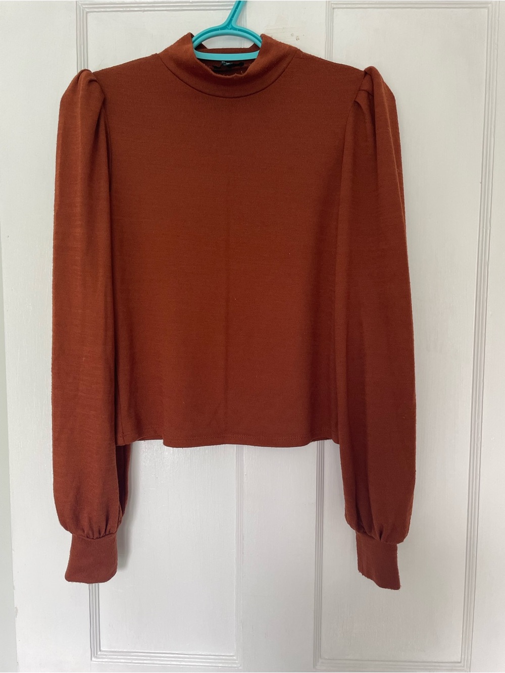 Dynamite Women’s Rust Long Sleeve Mock Neck Top